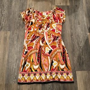 Pucci inspired garden party scarf midi dress